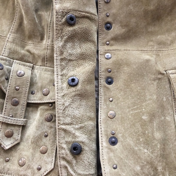 VTG Bernardo Suede Studded Jacket XL - Picture 5 of 11